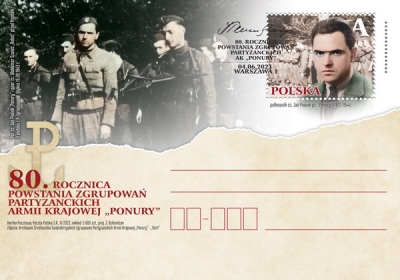 kartka 80 rocznica powstania Zgrupowań Partyzanckich Armii Krajowej Ponury